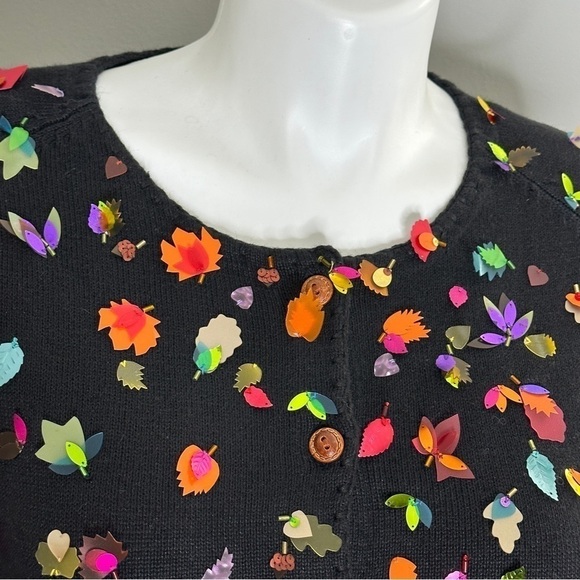 Michael Simon iridescent leaves fall sweater plus 1X - Picture 6 of 7